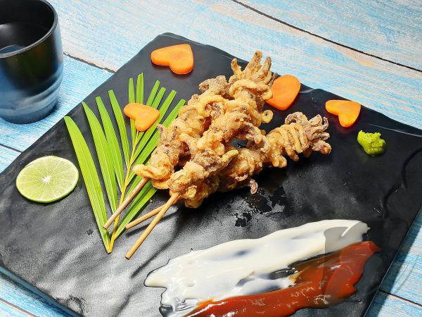 Squid Tentacle Skewer Karaage